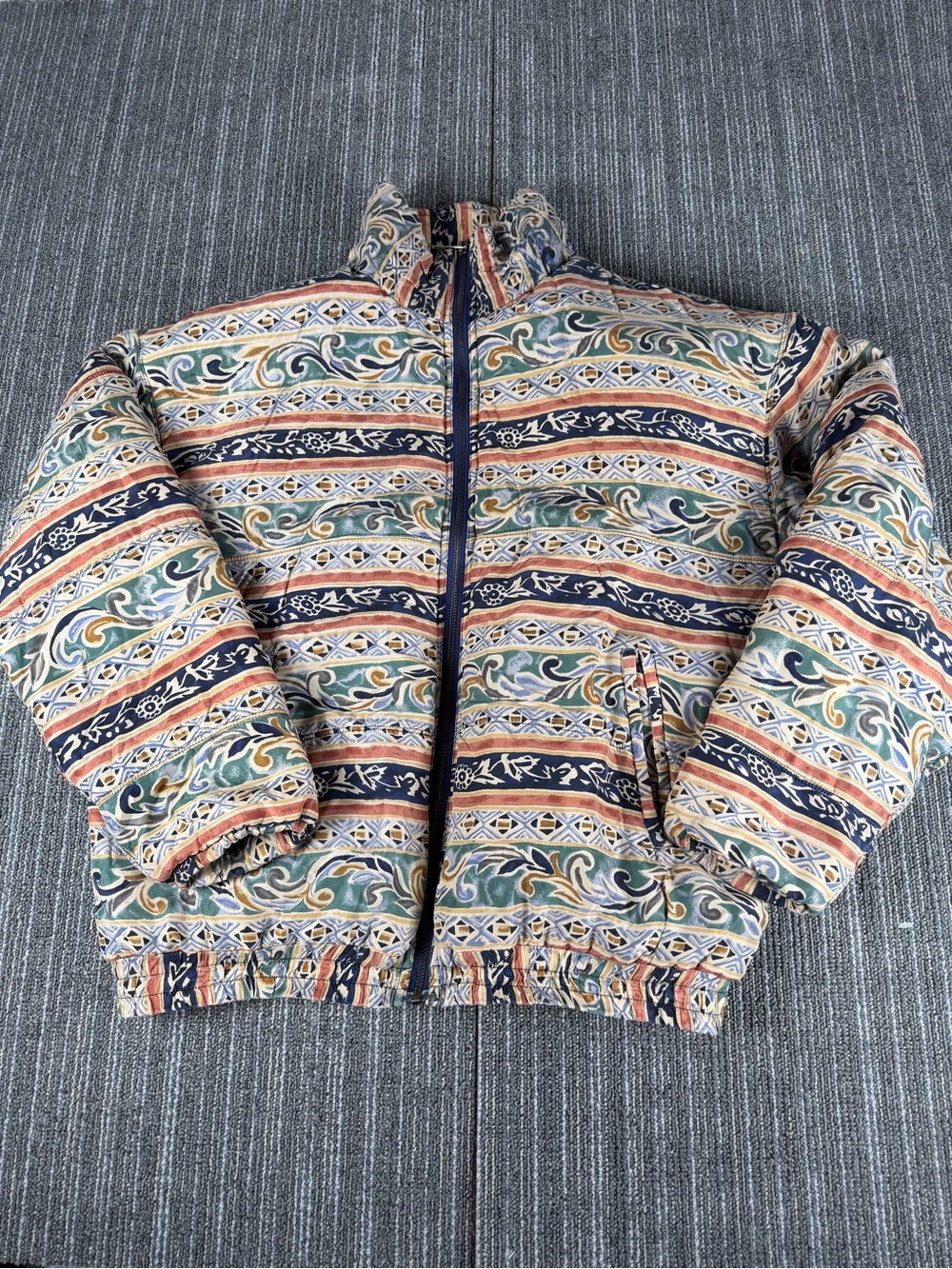 Casual Corner 90’s Vintage Striped 100% Silk Outer layer-Jacket